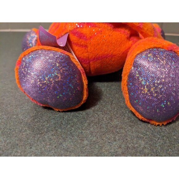1st & Main Plush Cat Orange Glittery Sparkly Stuffed Animal Blue Eyes - Picture 4 of 7